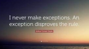 No Exceptions Definition What does