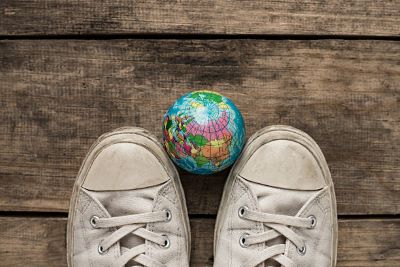 "have the world at your feet" picture