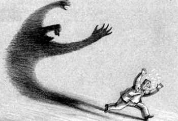 "be afraid of your own shadow" picture