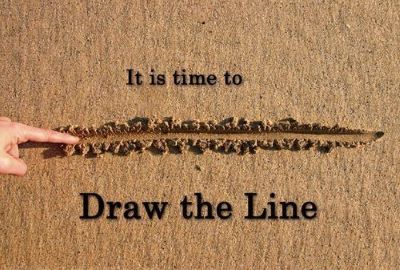 "(draw) a line in the sand" picture